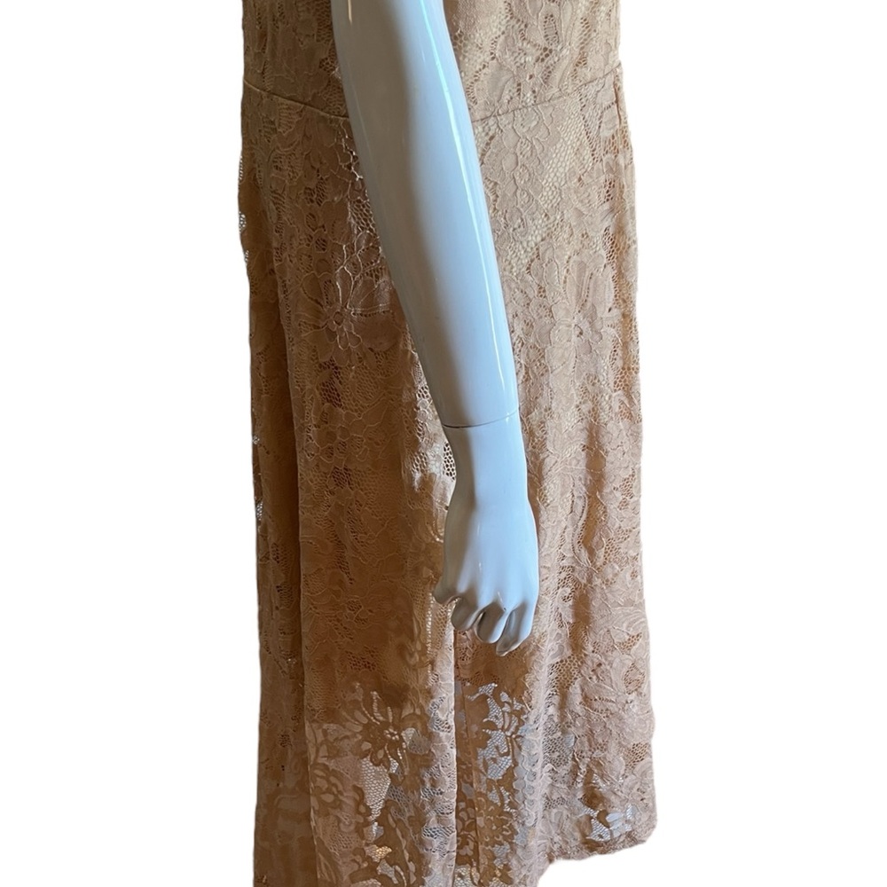 NWT Dressystar Women’s Elegant Beige Lace Midi Dress SZ 3X 🩷 - Picture 8 of 16